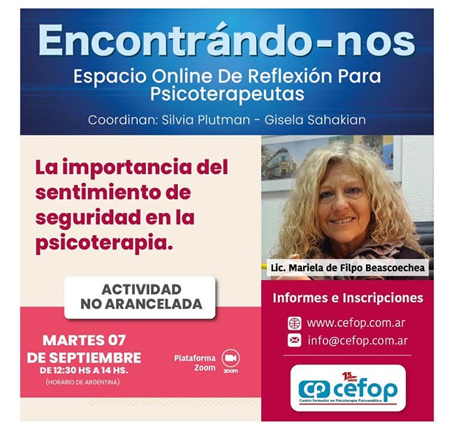 Encontrándonos Espació Online Reflexión Charla de reflexión para psicoterapeutas